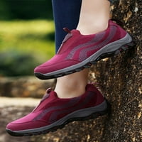 Gomelly дамски мъжки маратонки се приплъзвайте върху ходеща обувка комфорт топли ежедневни обувки леки апартаменти зимни къмпинг пурпурно червено 7.5