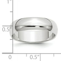 Платинен половин кръг сватбена лента размер phr060