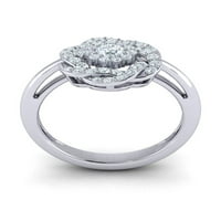 Истински 0,7ctw кръгло отрязани диамантени дами фантазия клъстер дясна ръка пръстен солиден 10k злато j si2