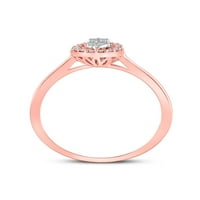 14kt розово злато дамски кръг диамантен моден клъстер овален пръстен cttw