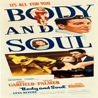 Тяло и душа от върха: Джон Гарфийлд Лили Палмър на плакат за вмъкване 1947. Филмов плакат Masterprint