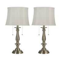 Kingston Living Come of Pedestal Base Lamps с бял Bell Shade 27