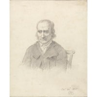 George Dance Black Ornate Framed Double Matted Museum Art Print, озаглавен: Портрет на мъж