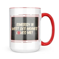 Neonblond някой в ​​West Des Moines ме обича, подарък за халба в Айова за любители на чай за кафе