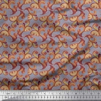 Soimoi Polyester Crepe Fabric Stripe & Swirl Abstract Fabric отпечатъци по двор широк