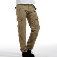 Aherbiu Mens Denim Cargos панталон с мулти джобове Прав крак улични дрехи тактически класически панталони за мъже за мъже