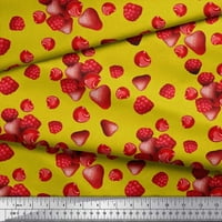 Soimoi Crepe копринена тъкан малина, ягода и черешови плодове от щампи от отпечатъци от двор