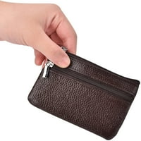 Eastjing RFID блокиране на истинската кожена портфейл с смяна на цип с монета с ключ с ключов пръстен