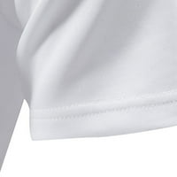 Мъжки солидни ризи памучни тениски за ревери v шия с къси ръкави върхове редовно прилепване