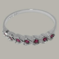 Британските, направени от стерлингови сребърни жени, звънят на естествен рубинен пръстен на вечността - Опции за размер - размер 7.5