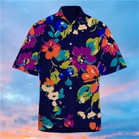 B91XZ Мъжки ризи Мъжки летни ваканционни туризъм Бийч мода тенденция свободно време 3D дигитален печат с къс ръкав риза, размер 3XL