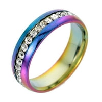 Кристален пръстен от неръждаема стомана за мъже и жени модна двойка пръстен, подаръци за тийнейджърки