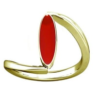 Divya Shakti 5.25-5. Карат италиански червен корал Moonga Munga Gemstone Panchdhatu пръстен за жени