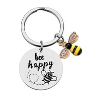 Медена пчелна ключодържател пчела щастлива Прекрасен рожден ден Ключов ключодържател Вдъхновяващ ключодържател Бижута Мотивационен подарък