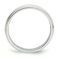 Le & lu sterling сребро половин кръг milgrain лента пръстен