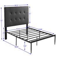 Electon B Queen Bed PVC капак Haedboard с междинно слой на гъба. Силна желязна рамка с високотемпературна боя