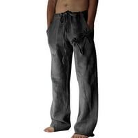 PUAWKOER Мъжки ежедневни памучни и бельо отпечатано бельо джобни дантелени панталони с голям размер панталони панталони панталони мемори пяна