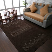 Килиотични килими, които ръчно завъртат, съвременна вълна килим, кафяв, 3'x5 '