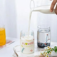 Сладка топлинна устойчива стъклена ясна чаша с шаблон, сладък контейнер за сметани, за кафе напитки Соково мляко кисело мляко