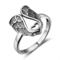 Модни бижута изискана форма пръстен с ангелски пръстен, реколта крило пръстен