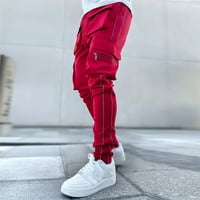 Zodggu mens прави панталони с твърд цвят еластична талия меки джобове спокойна мода уютни ежедневни панталони удобни салони ежедневни панталони с пълна дължина мъжки свободно време червено 12