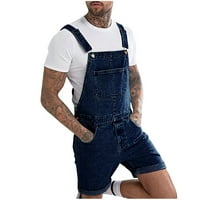 На клирънс мъжки дънкови къси панталони BIB Общ джейн Romper Casual Loose Fit Walkshort Button