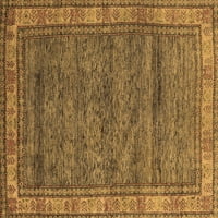 Ahgly Company Indoor Rectangle Abstract Brown Modern Area Rugs, 2 '3'