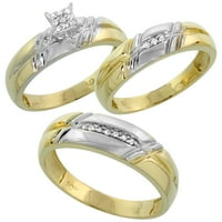 10k жълто злато мъжки диамантен сватбена лента пръстен за мъже 0. cttw блестящо изрязване на широк размер 9