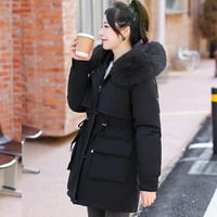 Женски кожени якета и палта дамски зимно яке топло газене с тънка козина-якичка с по-плътно палто