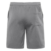 Мъжки теглене на твърди цветни къси панталони летни памучни спортове с джобове с теглене еластична талия Бермудски къси панталони