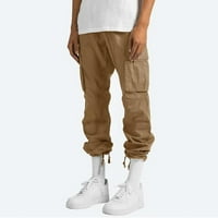 qucoqpe мъжки товарни панталони, солидни ежедневни джобове на открито с прав тип фитнес панталони панталони панталони на хлабина