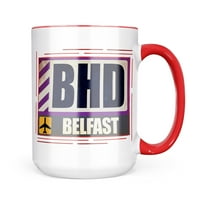 Neonblond Airportcode Bhd Belfast халба подарък за любители на чай за кафе