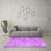 Ahgly Company Indoor Rectangle Persian Purple Bohemian Area Rugs, 7 '10'