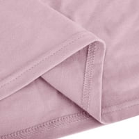Женски тениски с къс ръкав тениска ежедневна туника екипаж на шия жени жени мода солиден цвят ежедневно кръгло шия с къс ръкав хлабав тениска блузна върхове розови xl
