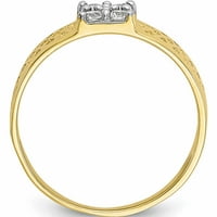 10k жълто злато CZ бебешки пръстен, направен в САЩ 10C1148