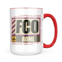 Neonblond Airportcode FCO Rome халба подарък за любители на чай за кафе