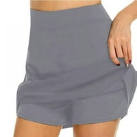 Жени с висока талия пола тънка тънка а-линия къси панталони Женски панталони шорти пола с джобове