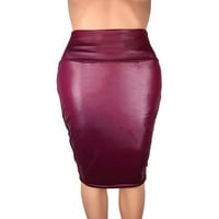 Mafytytpr женски поли на клирънс секси дамска пола модна кожена пола солиден цвят елегантна пола с дължина на коляното