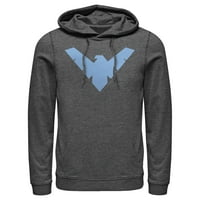 Мъжки лого на Batman Nightwing Издърпайте качулката с въглен Хедър