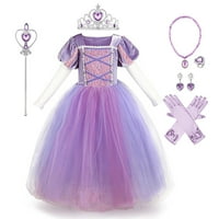 Castle Sofia Rapunzel Princess Dress Girls Косплей костюм фантазия рокля за Хелоуин Коледно парти за рожден ден дълги макси подпухнали рокли с принцеси аксесоари тоалети за фотосесия