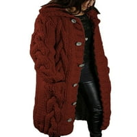 Colisha жени Градиент зимен топло изстрелване на разхлабени бутони надолу яке мек отворен преден жилетка с пуловер